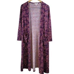 LuLaRoe Boho Medalian Print Sarah Duster Cardigan Size S